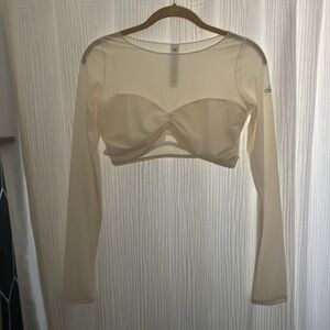 Alo crop mesh yoga shirt